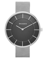 silberne Uhr von Skagen