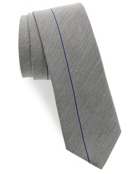 silberne vertikal gestreifte Krawatte