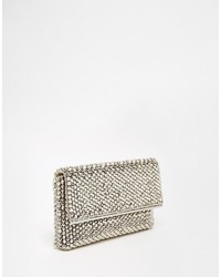 silberne Perlen Clutch von Dune