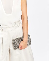 silberne Perlen Clutch von Dune