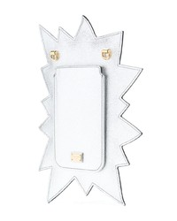 silberne verzierte Leder Clutch von Dolce & Gabbana
