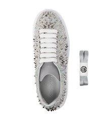 silberne verzierte niedrige Sneakers von Alexander McQueen