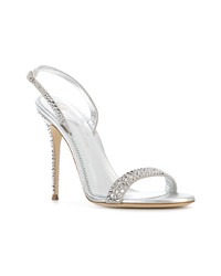 silberne verzierte Sandaletten von Giuseppe Zanotti Design