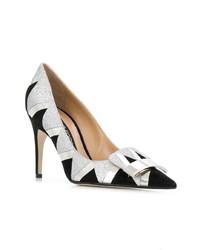 silberne verzierte Wildleder Pumps von Sergio Rossi