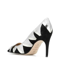 silberne verzierte Wildleder Pumps von Sergio Rossi