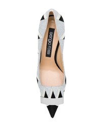 silberne verzierte Wildleder Pumps von Sergio Rossi