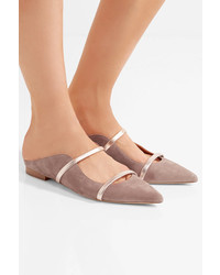 silberne Wildleder Ballerinas von Malone Souliers