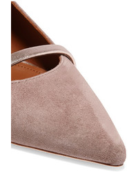 silberne Wildleder Ballerinas von Malone Souliers