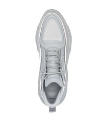 silberne Wildleder niedrige Sneakers von Balmain