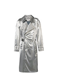 silberner bedruckter Trenchcoat