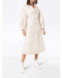 silberner bestickter Mantel von Simone Rocha