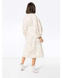 silberner bestickter Mantel von Simone Rocha