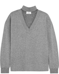 silberner Kaschmirpullover