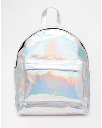 silberner Leder Rucksack von Asos