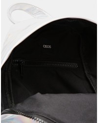 silberner Leder Rucksack von Asos