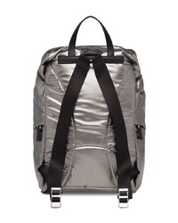 silberner Leder Rucksack von Prada