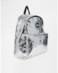 silberner Leder Rucksack von Hype