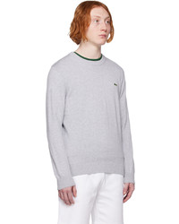 silberner Pullover mit einem Rundhalsausschnitt von Lacoste