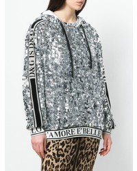 silberner Pullover mit einer Kapuze von Dolce & Gabbana