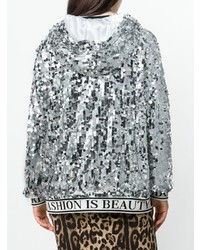 silberner Pullover mit einer Kapuze von Dolce & Gabbana