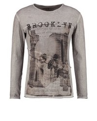 silbernes bedrucktes Langarmshirt von Key Largo