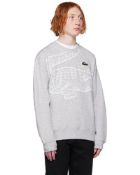 silbernes bedrucktes Sweatshirt von Lacoste