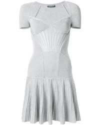 silbernes Strick Kleid von Alexander McQueen