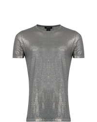 silbernes T-Shirt mit einem Rundhalsausschnitt von Avant Toi