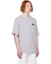 silbernes T-Shirt mit einem Rundhalsausschnitt von Lacoste