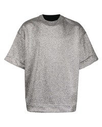 silbernes T-Shirt mit einem Rundhalsausschnitt von Jil Sander