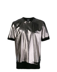 silbernes T-Shirt mit einem Rundhalsausschnitt von Just Cavalli