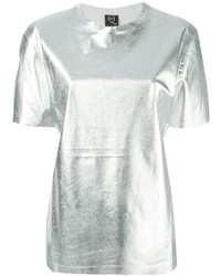 silbernes T-Shirt mit einem Rundhalsausschnitt von McQ by Alexander McQueen