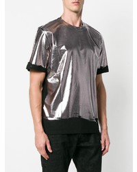 silbernes T-Shirt mit einem Rundhalsausschnitt von Just Cavalli