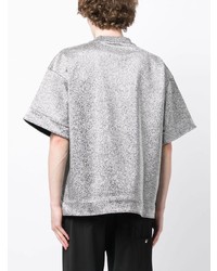 silbernes T-Shirt mit einem Rundhalsausschnitt von Jil Sander