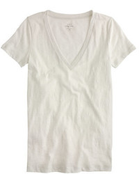 silbernes T-Shirt mit einem V-Ausschnitt