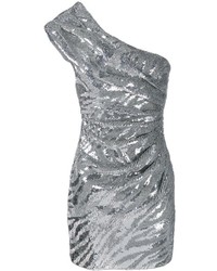 silbernes verziertes Paillettenkleid von Saint Laurent