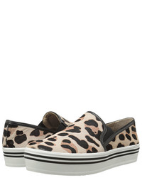 Slip-On Sneakers aus Wildleder mit Leopardenmuster