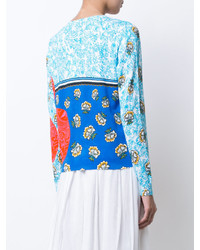 türkise bedruckte Bluse von Mary Katrantzou