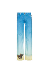 türkise bedruckte Jeans