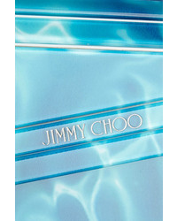 türkise bedruckte Leder Clutch von Jimmy Choo