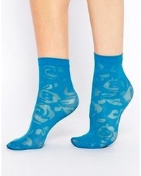 türkise bedruckte Socken von Gipsy