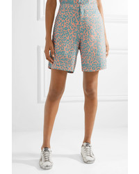 türkise Bermuda-Shorts mit Leopardenmuster von Double Rainbouu