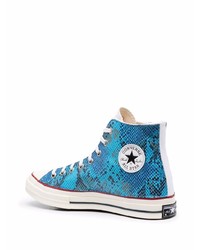 türkise hohe Sneakers aus Leder von Converse