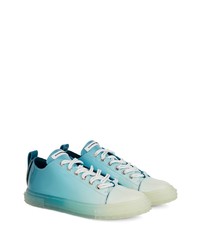 türkise Leder niedrige Sneakers von Giuseppe Zanotti