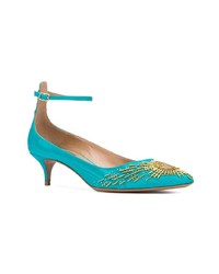 türkise Leder Pumps von Aquazzura