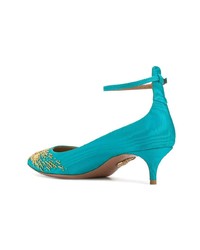 türkise Leder Pumps von Aquazzura