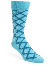 türkise Socken mit Argyle-Muster