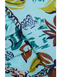 türkiser Badeanzug mit Ausschnitten von Anna Sui