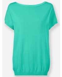 türkiser Kurzarmpullover von Heine