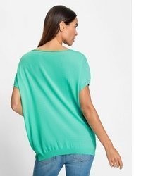 türkiser Kurzarmpullover von Heine